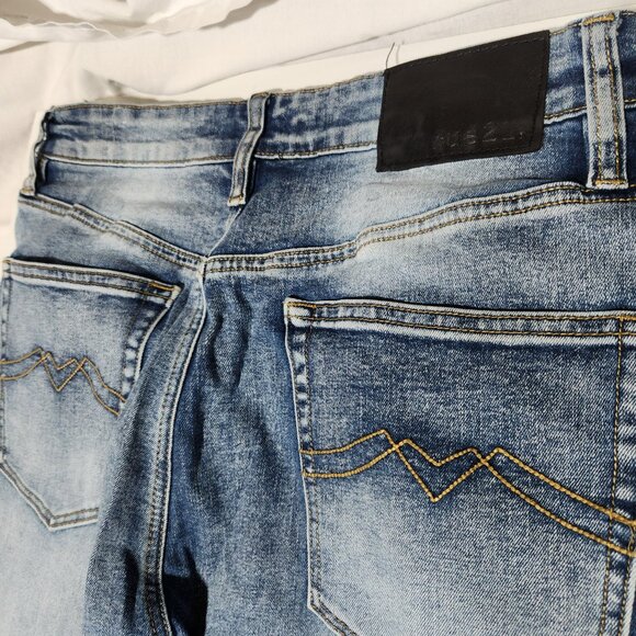 Rue21 Men’s Distressed Straight-Leg Jeans – Blue Denim | Size 32x32 - Picture 5 of 7